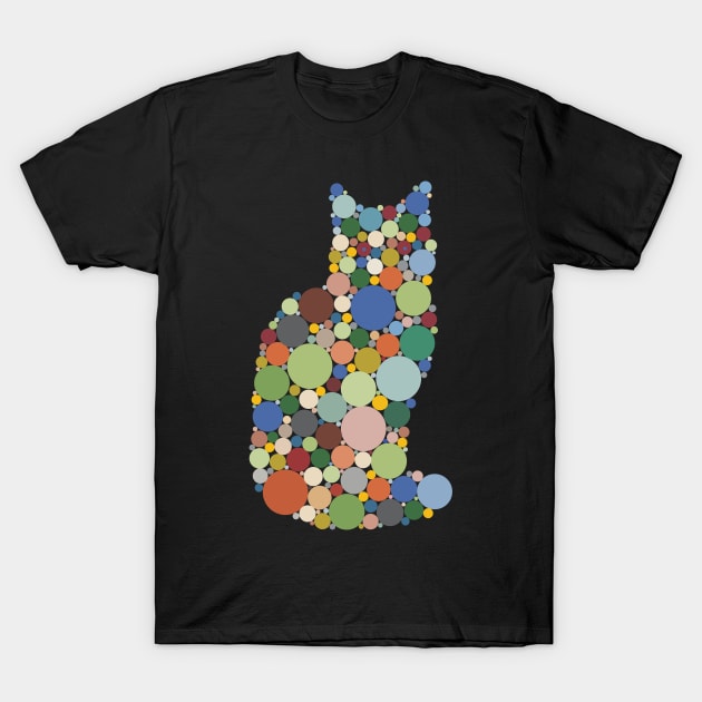 Cat Coloured Dots T-Shirt by Miozoto_Design